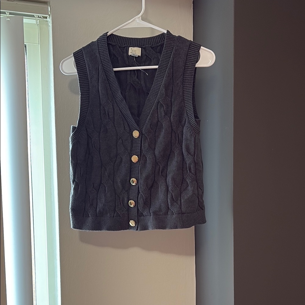 A New Day Gray Cable Knit Cardigan